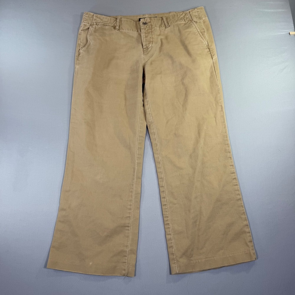 Ralph Lauren Khaki Pants Womens 14 Wide Leg Quiet Luxury Preppy Heritage Classy